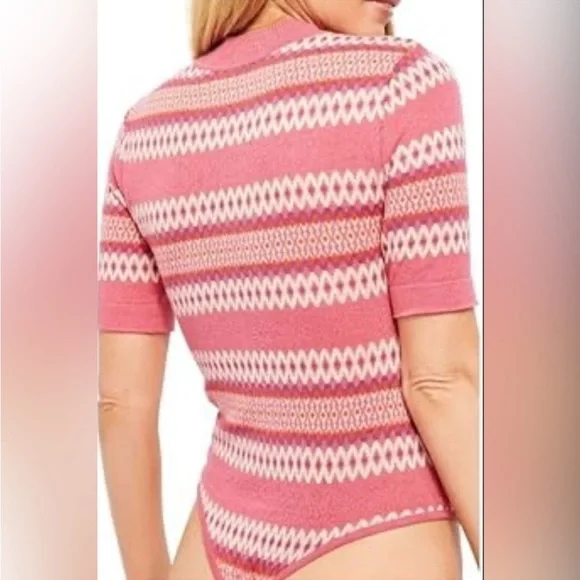 Free People Pink Patterned Bodysuit - Picture 3 of 9